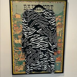 Whistles Black and White Zebra-Pattern Dress